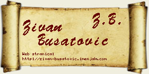 Živan Bušatović vizit kartica